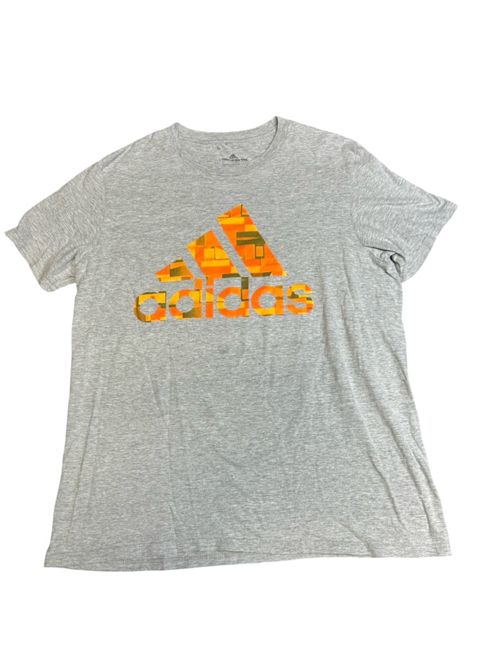 adidas Heather Gray T-Shirt with Orange Graphic Logo